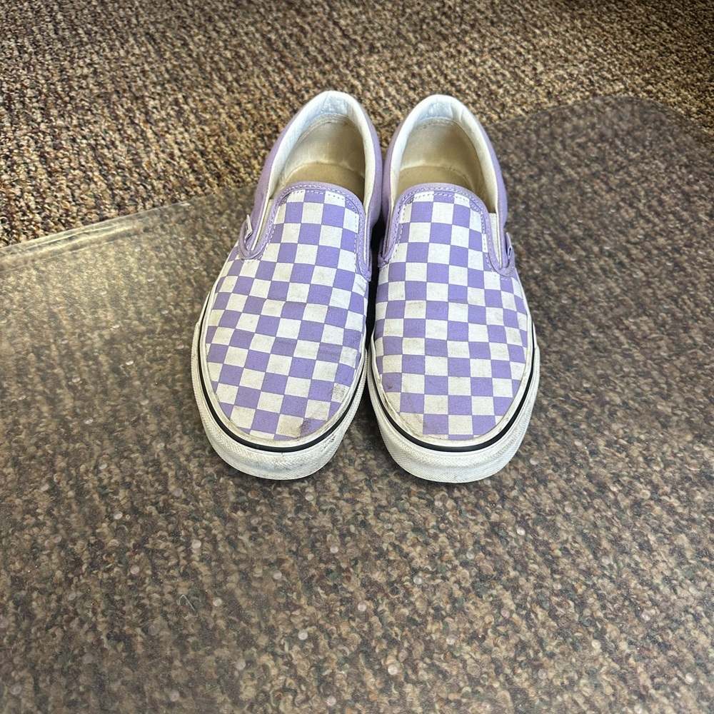Purple checkered vans